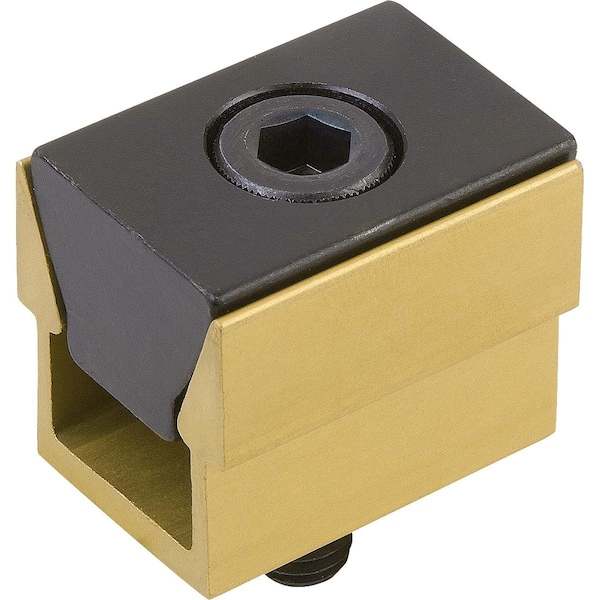 Wedge Clamp D=M06, L=23, 8, Aluminum Anodized, Comp:Mild Steel Black Oxidized